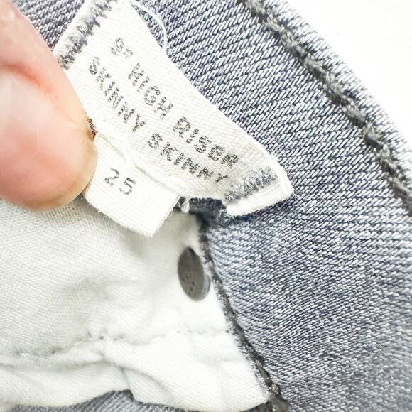 Madewell 9" High Riser Skinny Skinny Gray Charcoal Wash Denim Jeans Size 25 - Picture 6 of 8